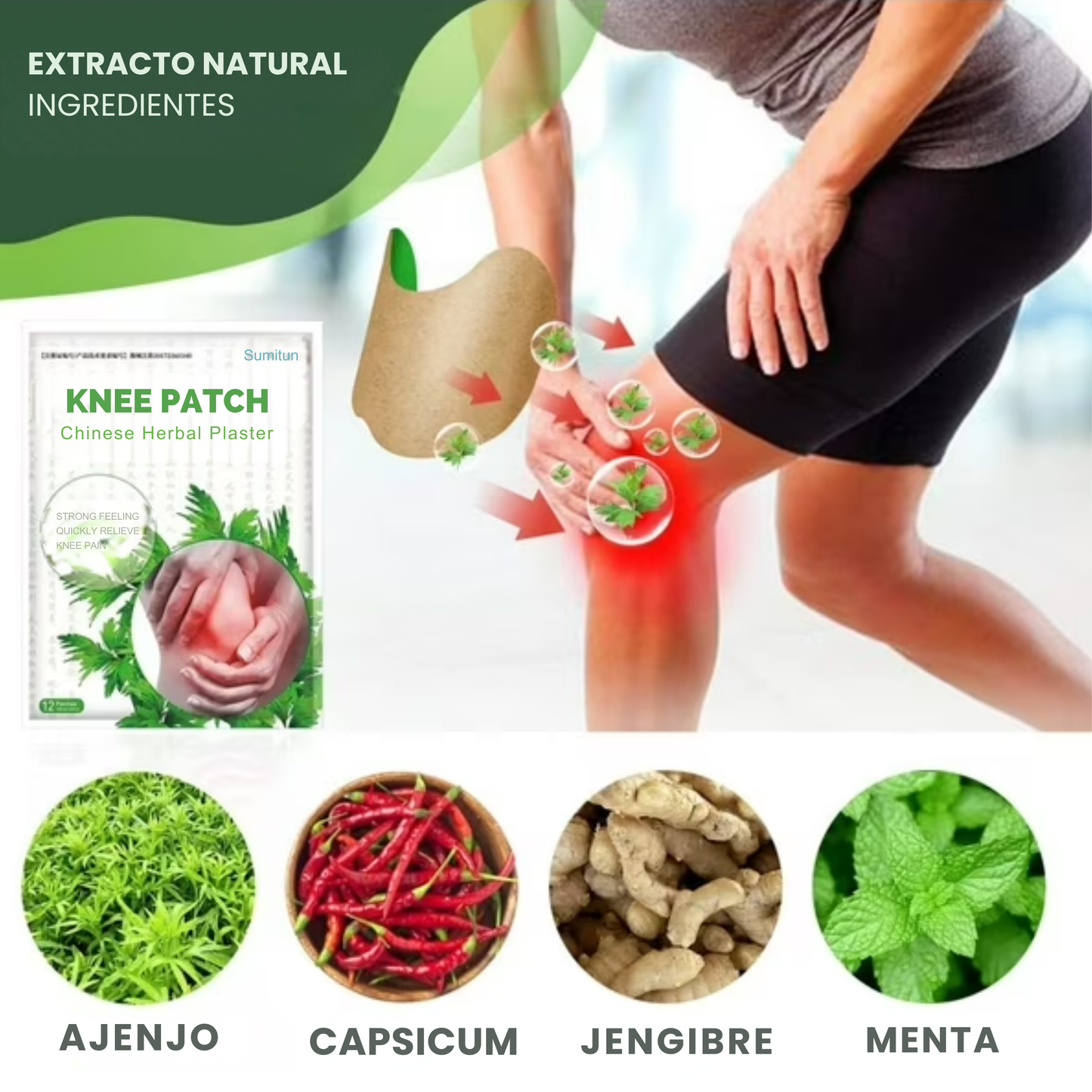 🩹 Parches Naturales para Rodillas – Alivio del Dolor e Inflamación de Forma Rápida y Segura
