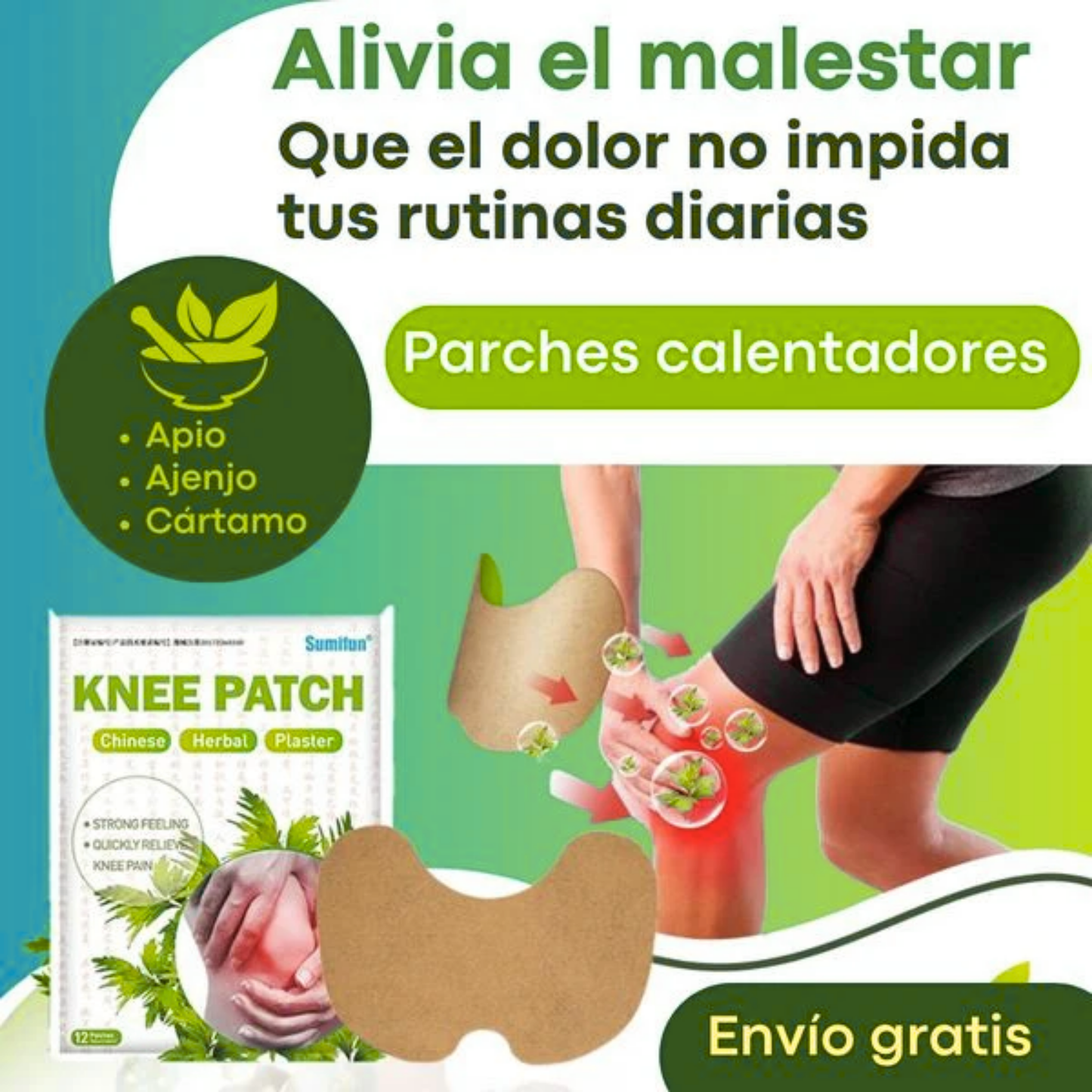 🩹 Parches Naturales para Rodillas – Alivio del Dolor e Inflamación de Forma Rápida y Segura